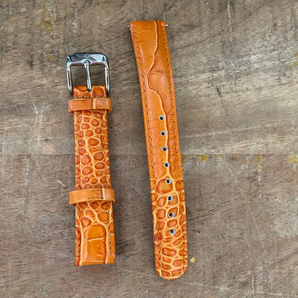 invicta quick release Brown orange leather band